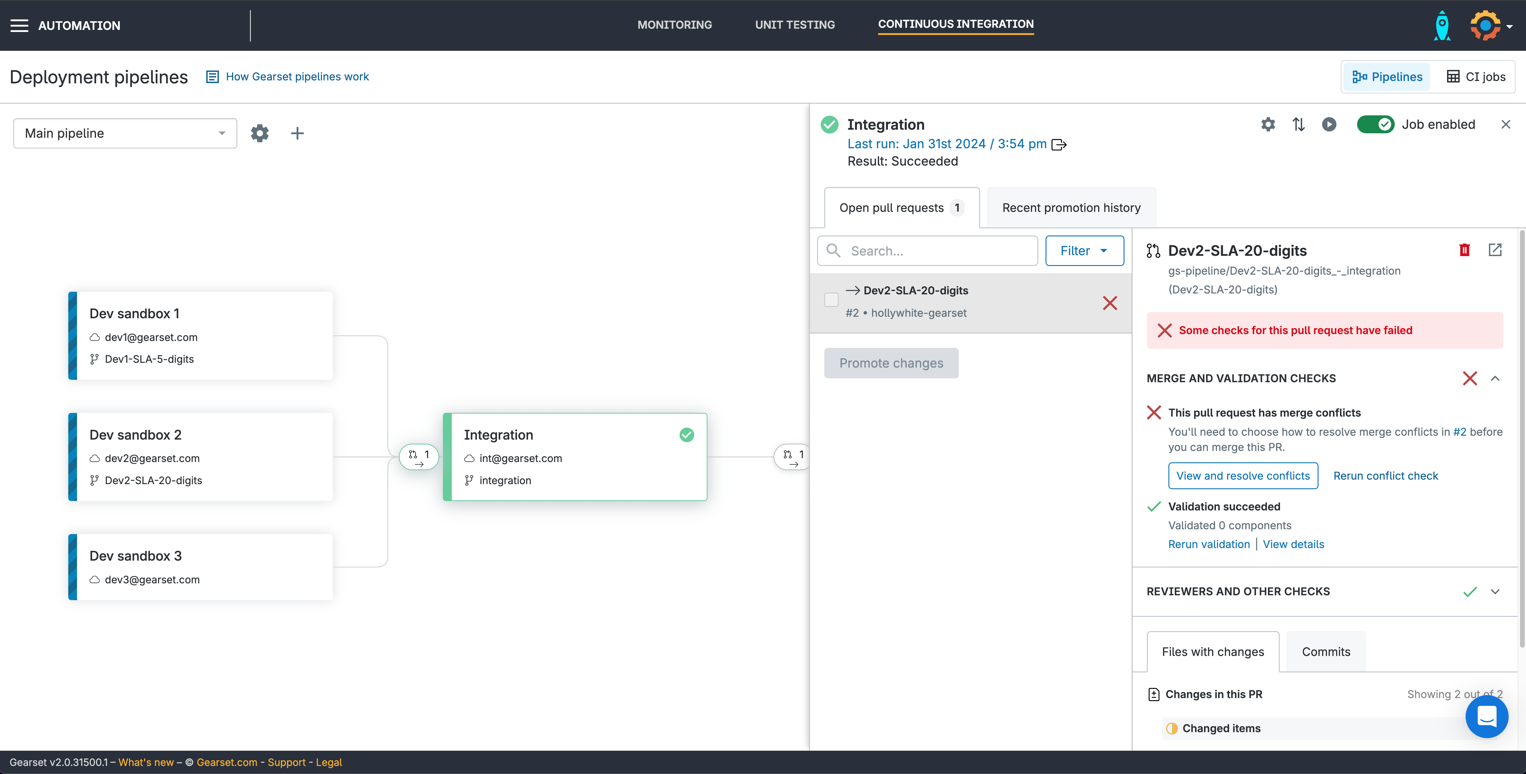 Gearset Pipelines merge conflict