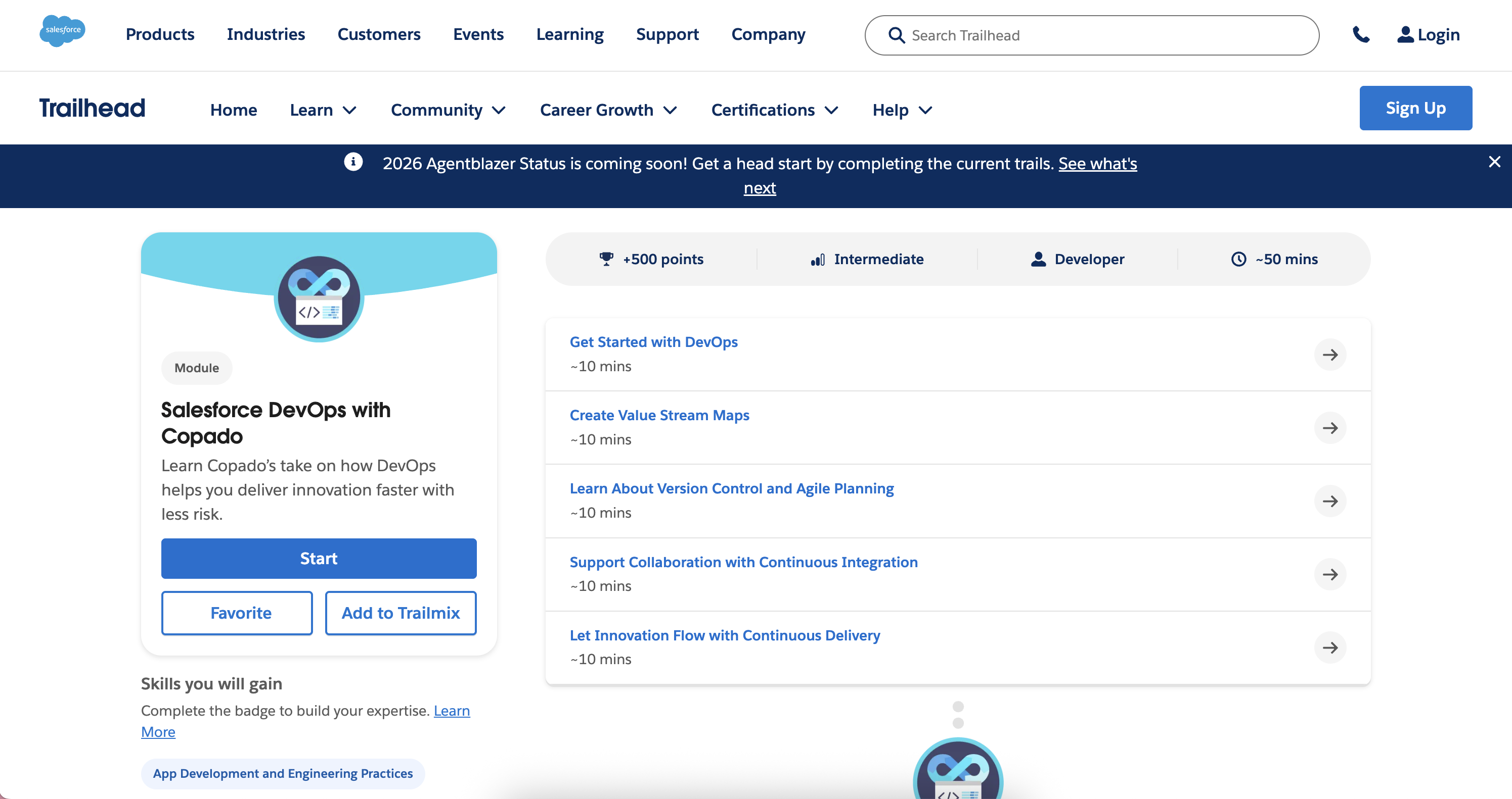 The ‘Salesforce DevOps with Copado’ course on Trailhead